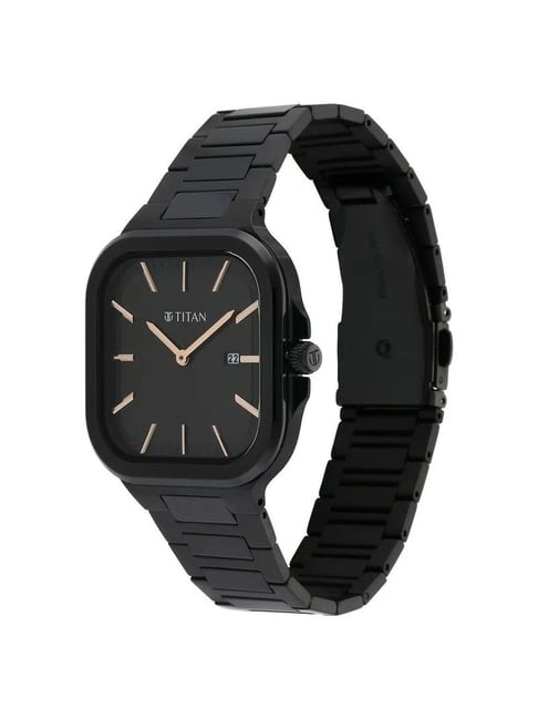 Titan Black Square Watch Buy Titan 90176NM01 Classique Slim