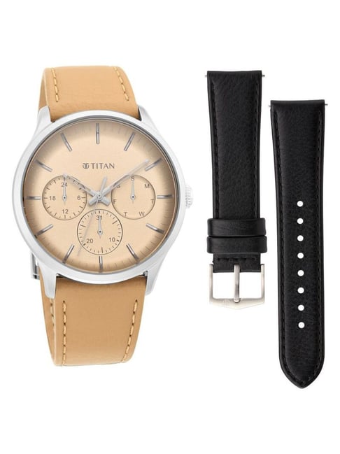 Buy Titan NQ90125SL04 Light Leather Switch Men Analog Watch at