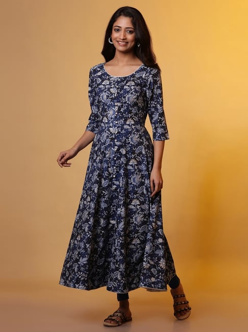 Aurelia Blue Printed Anarkali Kurta-picture-34