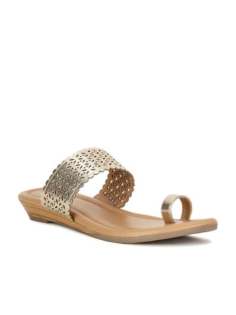Bata Women's LAURA Gold Toe Ring Sandals-picture-47