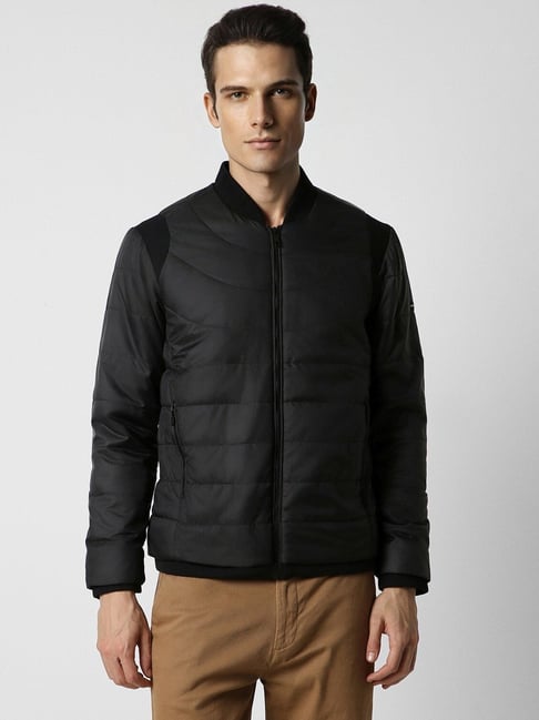 Van Heusen Black Cotton Regular Fit Bomber Jacket-picture-14