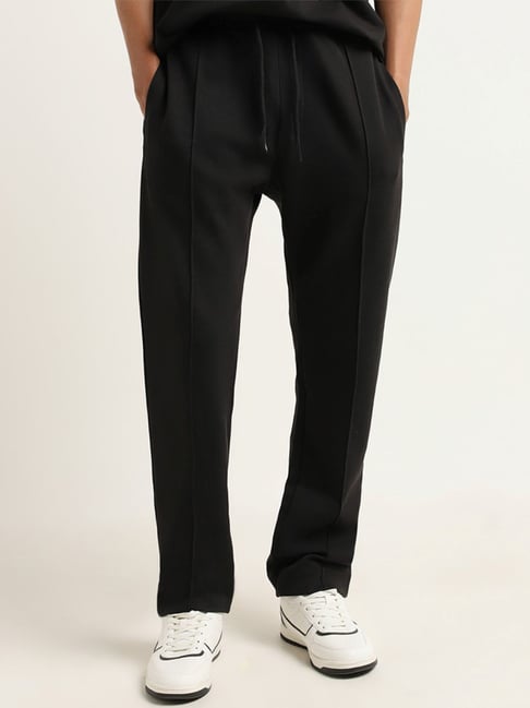 Buy Studiofit Grey Solid Relaxed Fit Track Pants from Westside