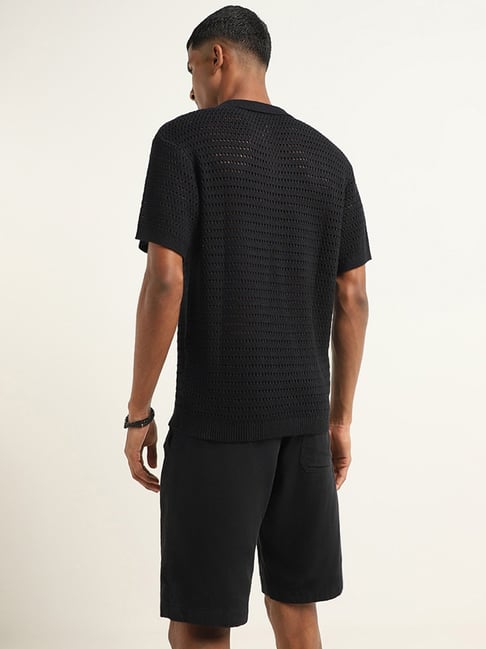 ETA by Westside Solid Black Slim Fit T-Shirt