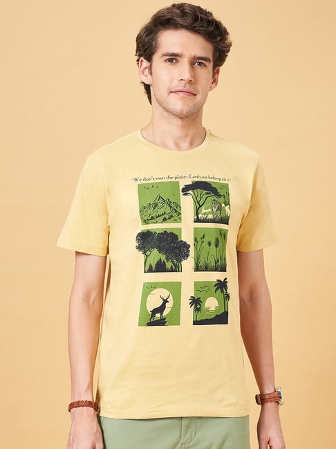Urban Ranger by Pantaloons Cocoon Cotton Slim Fit Printed T-Shirt-picture-28