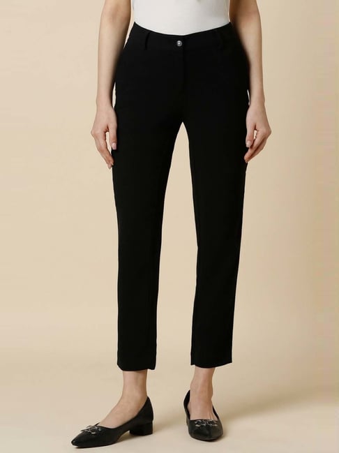 Allen Solly Black Mid Rise Formal Trouser-picture-27