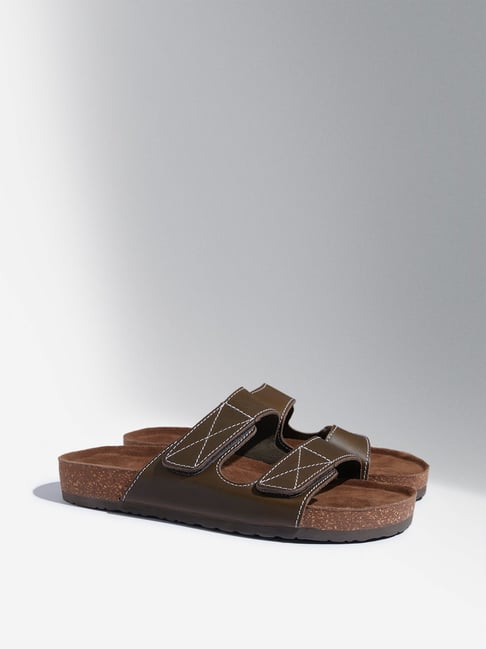 Berk 11 Womens Double Buckle Embellished Cork Sole Slip On Sandals - SHOE  BARGAIN WAREHOUSE (WWW.SBWSHOES.COM)