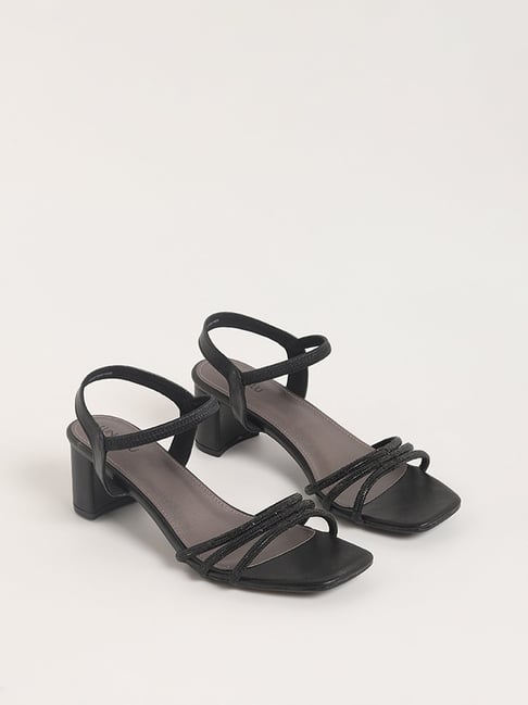 Black Stiletto Heels - Ankle Strap High Heels - Open-Toe Heels - Lulus