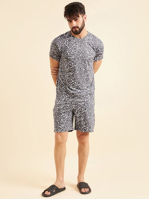 Buy Sweet Dreams Grey Regular Fit Printed T-Shirt Shorts Set for