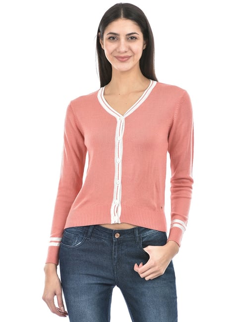 NUMERO UNO Dusty Pink Regular Fit Cardigan