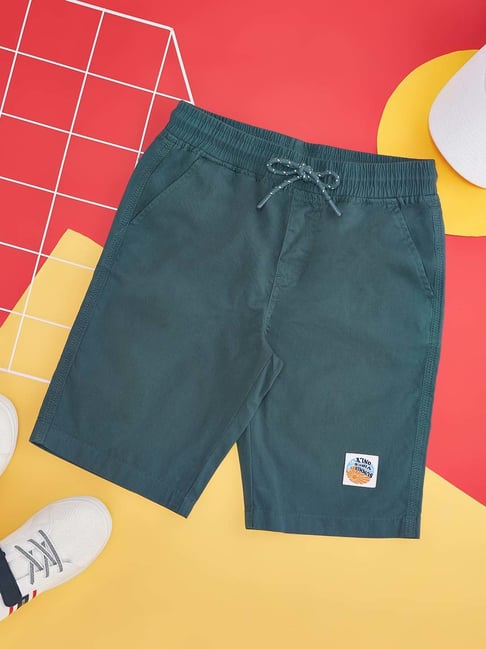 Pantaloons Junior Teal Blue Cotton Regular Fit Shorts-picture-10