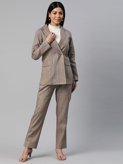 Cottinfab Multicolor Cotton Stripes Co-Ord Set-image-12