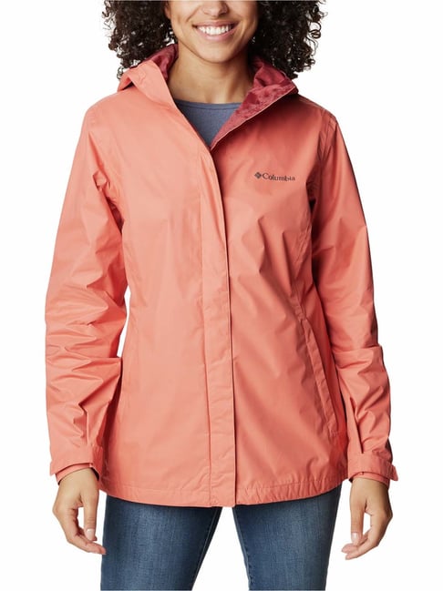 Orange rain store jacket women's