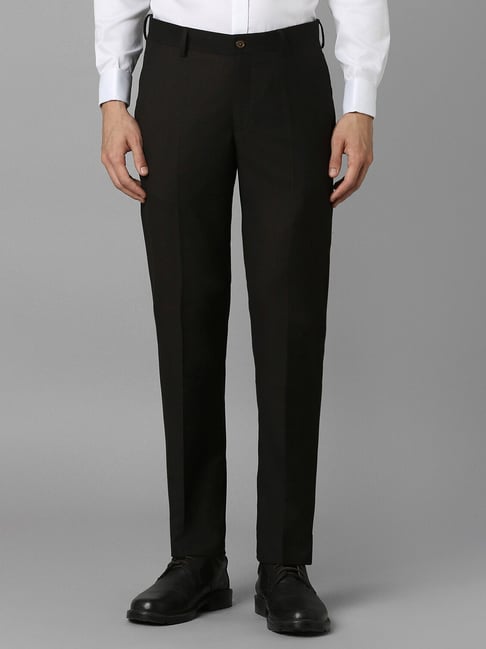 Buy LOUIS PHILIPPE Checks Polyester Slim Fit Men's Work Wear Trousers |  Shoppers Stop