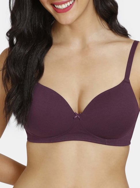 Zivame Purple Half Coverage Under-Wired T-Shirt Bra