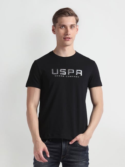 Buy Polo Black Muscle Fit Logo Print Crew T-Shirt for