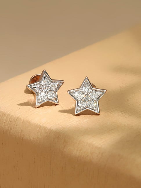 Malabar Gold and Diamonds 18k Rose Gold Diamond Stud Earrings