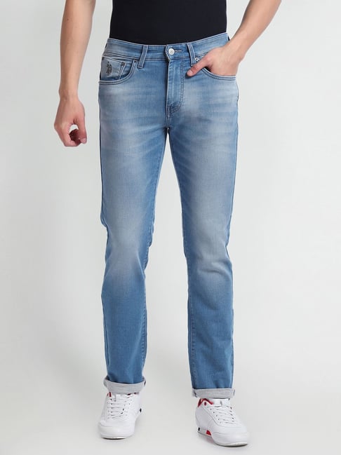 Polo Regallo Light Blue Skinny Fit Heavily Washed Jeans