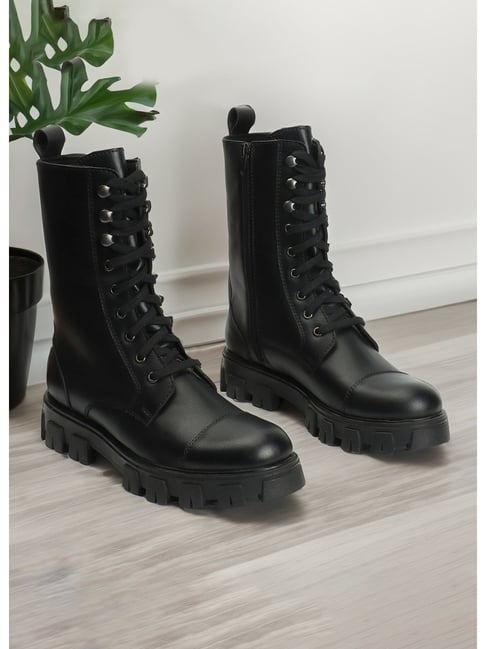 Elle Women's Black Derby Boots-picture-17