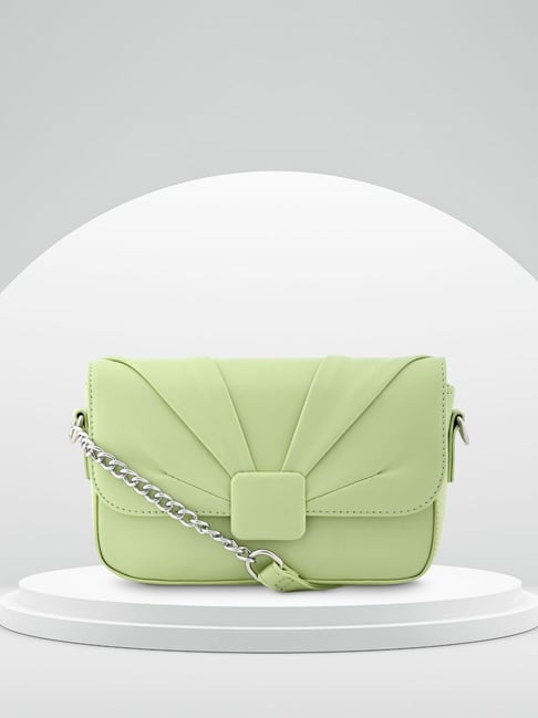 Fastrack Green Faux Leather Solid Sling Handbag-picture-22