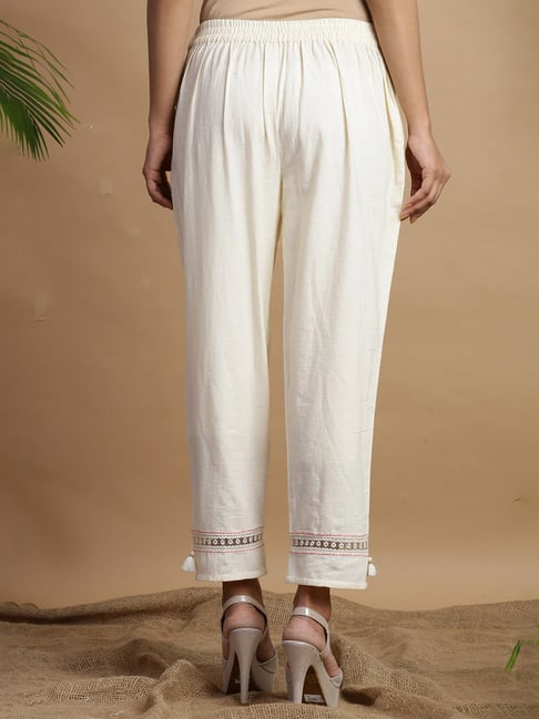 White Rayon Pants