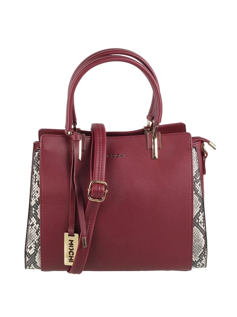 Mochi Maroon Synthetic Textured Handbag