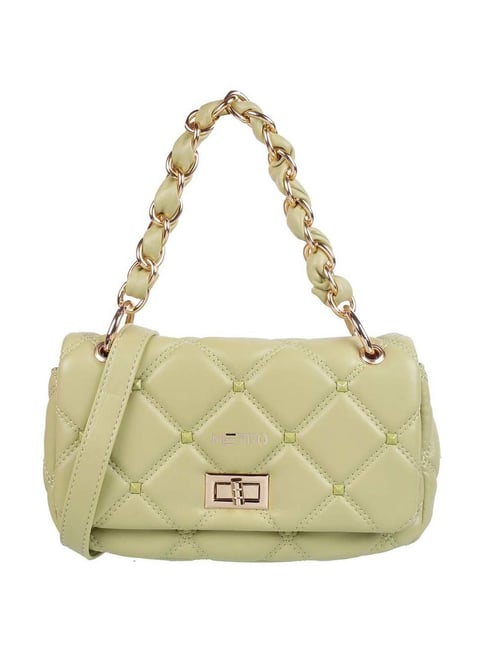Metro Light Green Synthetic Solid Sling Handbag-picture-24
