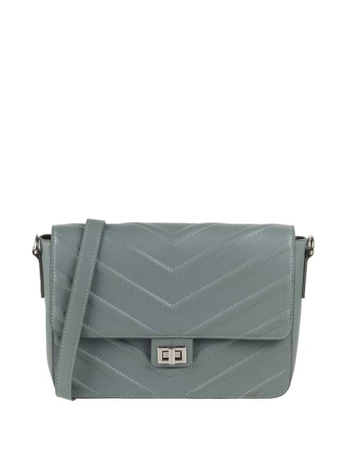 Metro Green Synthetic Quilted Sling Handbag-picture-20