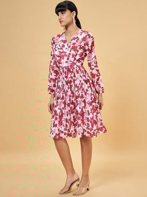 Annabelle by Pantaloons White Floral Print A-Line Dress