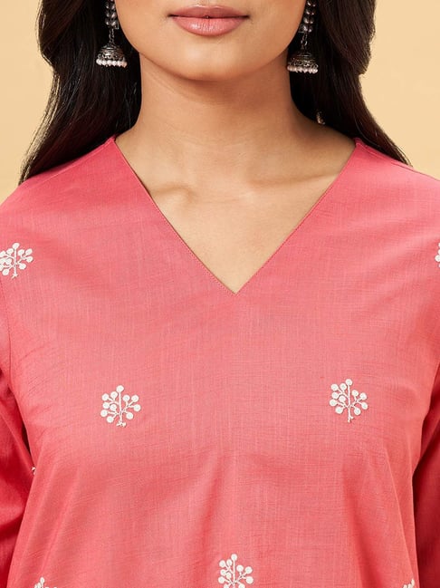 Rangmanch by Pantaloons Pink Embroidered Tunic