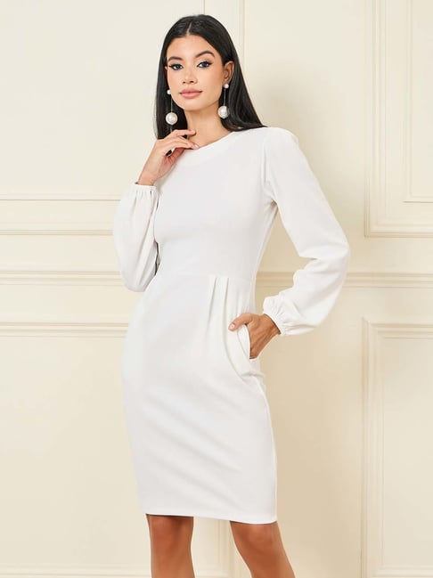 Buy Styli White Regular Fit Bodycon Dress for Women Online @ Tata CLiQ