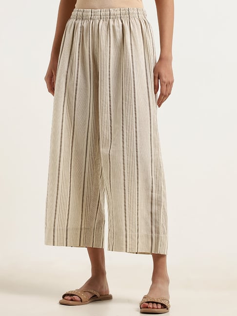 Striped Wide Leg Pants for Women - Up to 85% off