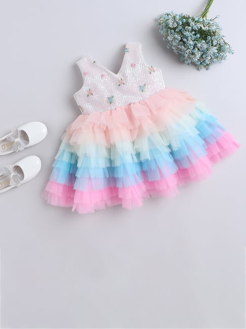 Many Frocks Kids Multicolor Embellished Dress-image-46