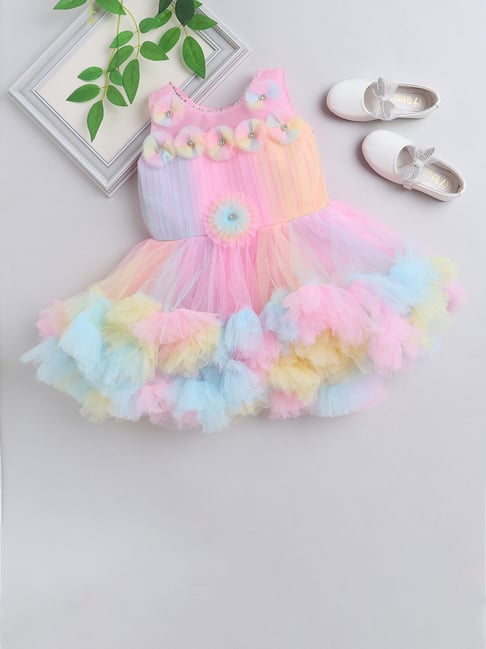 Many Frocks Kids Multicolor Applique Dress-image-44