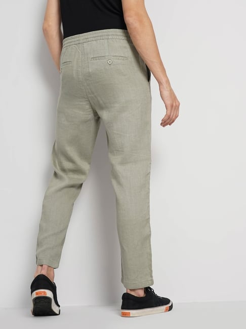 Buy CELIO Solid Linen Slim Fit Mens Trousers | Shoppers Stop