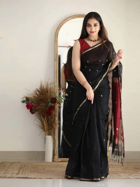 Buy VIJOTY FASHION Embellished Bollywood Lycra Blend Maroon Sarees Online @  Best Price In India | Flipkart.com