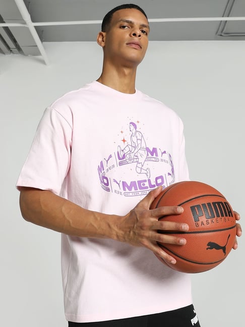 Puma MELO Whisp Of Pink Cotton Regular Fit Printed Sports T-Shirt - Main Image