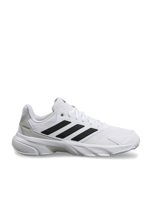 Adidas Men's CourtJam Control 3 White Tennis Shoes