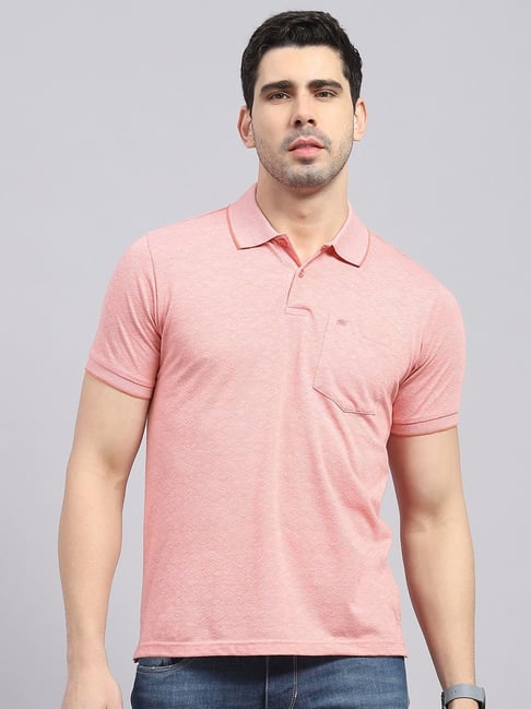 Monte Carlo Pink Cotton Regular Fit Polo T-Shirt