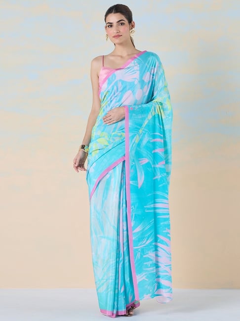 Most Stunning Sky Blue Color Soft Banarasi Silk Saree With Blouse Piec –  jineliyafashion