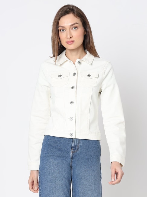 Update more than 148 denim jacket women white latest