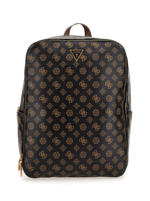 Buy GUESS Brown PEONY Printed Medium Backpack for Men Online