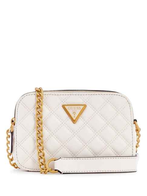 GUESS Ivory GIULLY Quilted Medium Camera Bag