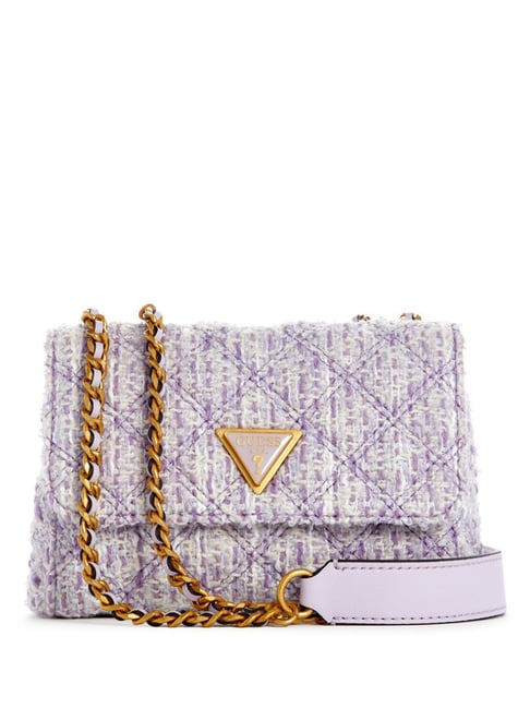 GUESS Lavender GIULLY Quilted Mini Cross Body Bag