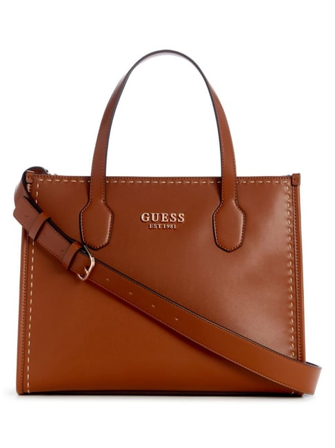 GUESS Cognac SILVANA Medium Tote