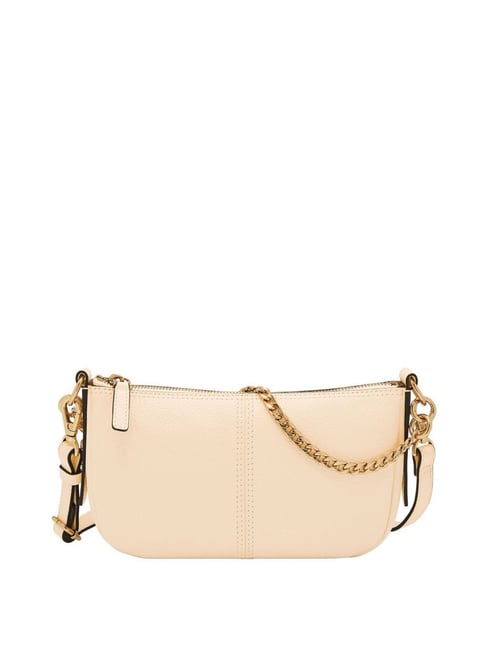 Fossil Jolie White Leather Solid Shoulder Handbag