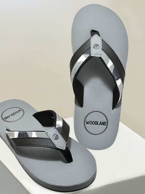 Woodland Men's Light Grey Flip Flops-picture-47