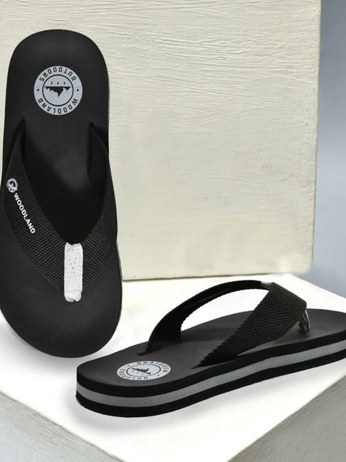 Woodland Men's Black Flip Flops-picture-32