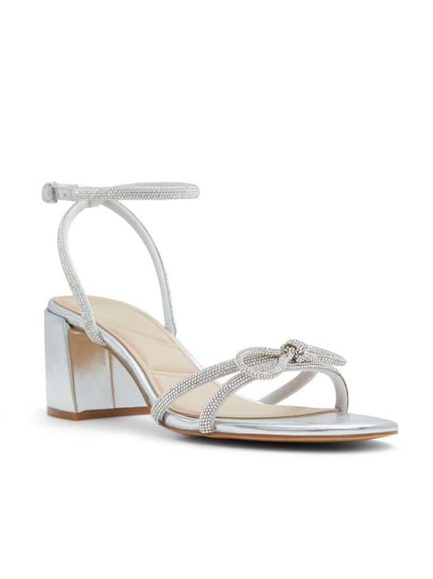 Buy Aldo Women's Bouclette Silver Ankle Strap Sandals for Women at