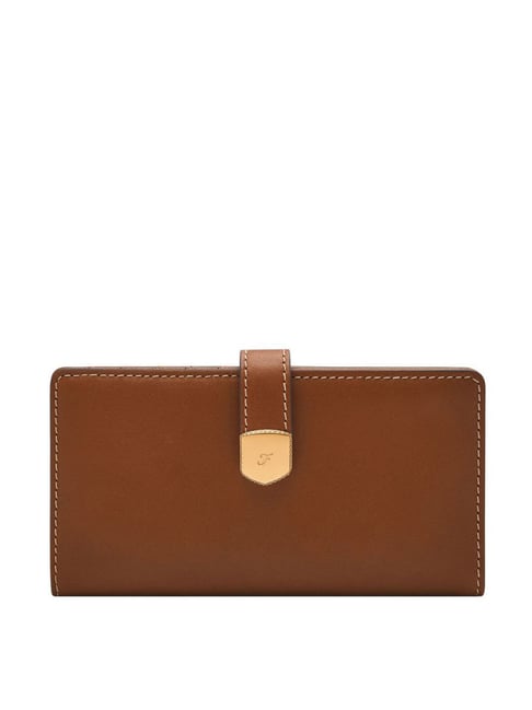 Fossil Lennox Brown Leather Solid Bi-Fold Wallet
