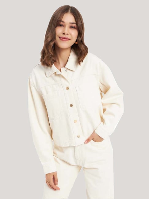 MADAME Off-White Cotton Jacket